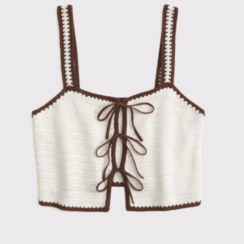 Abercrombie & Fitch Crochet-Style  Tie-Front Tank Sz-M